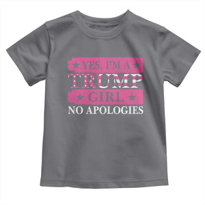 Funny Trump Supporter Baby Shirt Yes I'm A Trump Girl No Apologies 2024 Election TS09 Charcoal Print Your Wear