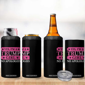 Funny Trump Supporter 4 in 1 Can Cooler Tumbler Yes I'm A Trump Girl No Apologies TS09 Print Your Wear