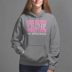 Funny Trump Supporter Hoodie Yes I'm A Trump Girl No Apologies 2024 Election TS09 Charcoal Print Your Wear