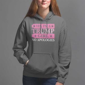 Funny Trump Supporter Hoodie Yes I'm A Trump Girl No Apologies 2024 Election TS09 Dark Heather Print Your Wear