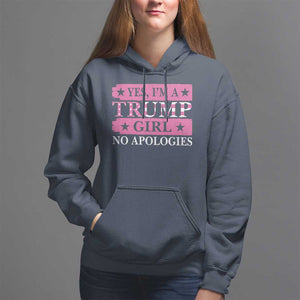 Funny Trump Supporter Hoodie Yes I'm A Trump Girl No Apologies 2024 Election TS09 Navy Print Your Wear