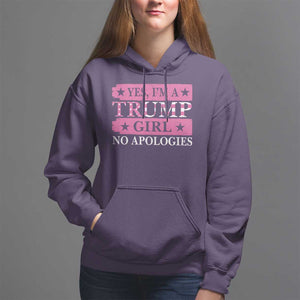 Funny Trump Supporter Hoodie Yes I'm A Trump Girl No Apologies 2024 Election TS09 Purple Print Your Wear