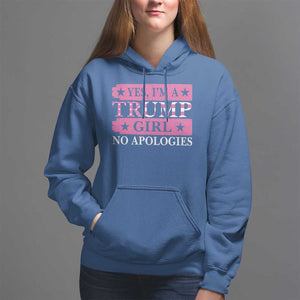 Funny Trump Supporter Hoodie Yes I'm A Trump Girl No Apologies 2024 Election TS09 Royal Blue Print Your Wear