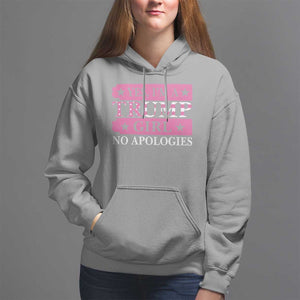 Funny Trump Supporter Hoodie Yes I'm A Trump Girl No Apologies 2024 Election TS09 Sport Gray Print Your Wear