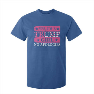 Funny Trump Supporter T Shirt For Kid Yes I'm A Trump Girl No Apologies 2024 Election TS09 Royal Blue Print Your Wear