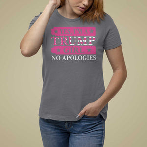 Funny Trump Supporter T Shirt For Women Yes I'm A Trump Girl No Apologies 2024 Election TS09 Charcoal Print Your Wear