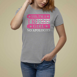 Funny Trump Supporter T Shirt For Women Yes I'm A Trump Girl No Apologies 2024 Election TS09 Sport Gray Print Your Wear