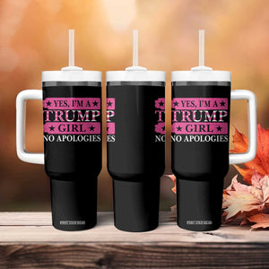 Funny Trump Supporter Tumbler With Handle Yes I'm A Trump Girl No Apologies TS09 Print Your Wear
