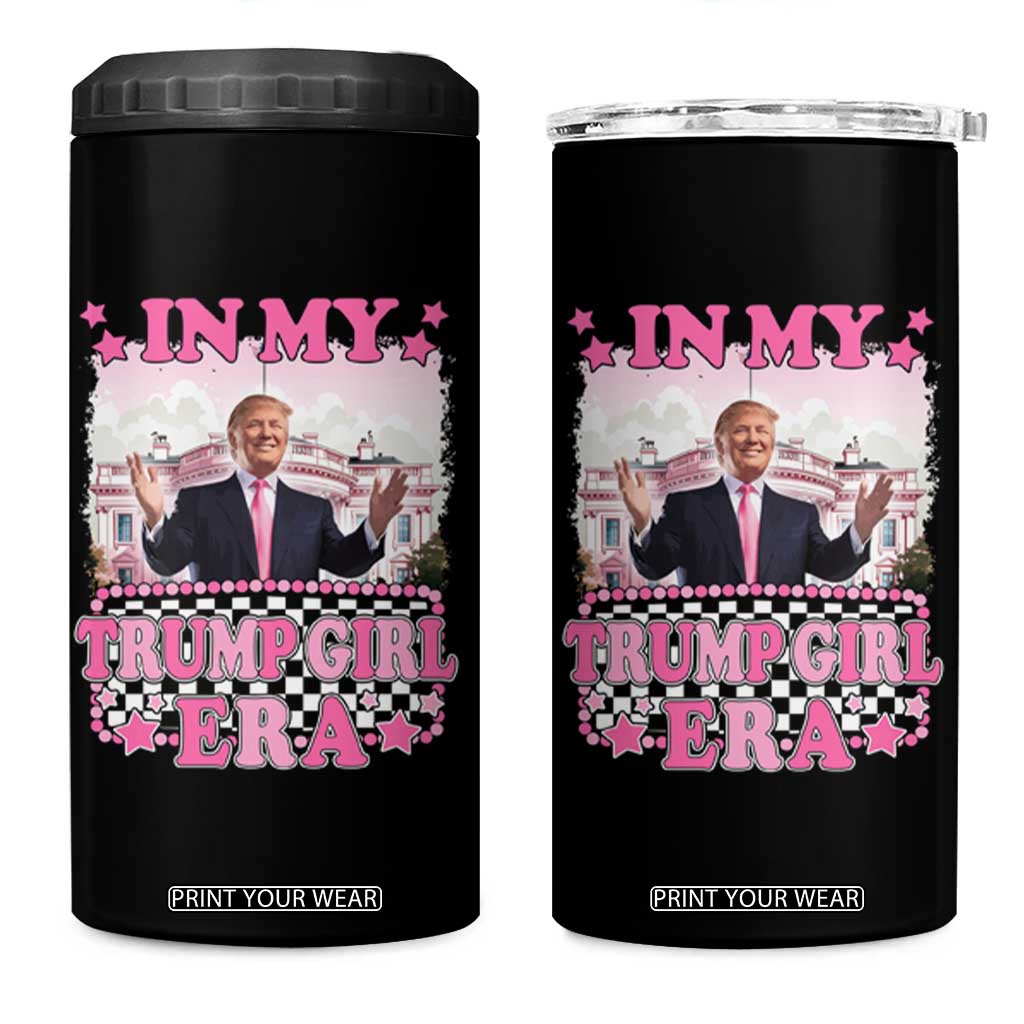 Funny Pink Trump 4 in 1 Can Cooler Tumbler In My Trump Girl Era TS09 One Size: 16 oz Black Print Your Wear