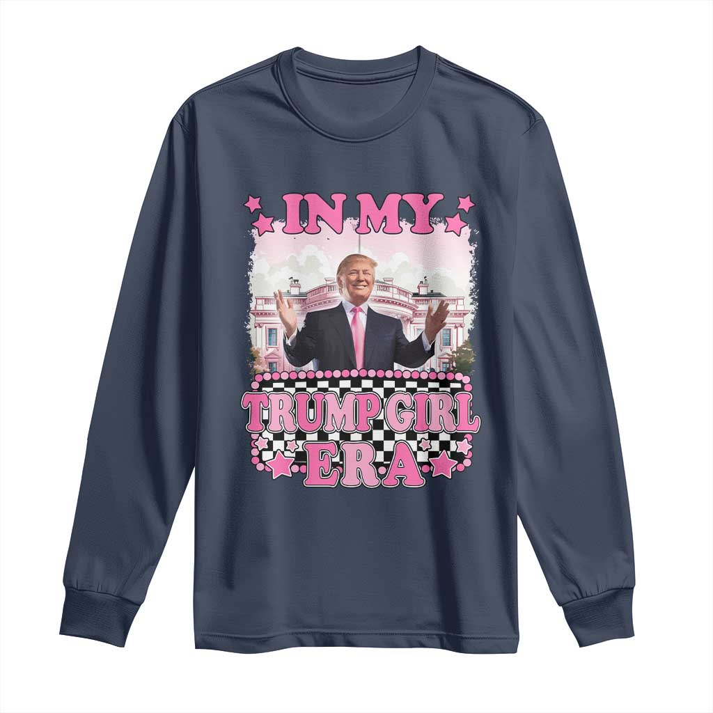 Funny Pink Trump Long Sleeve Shirt In My Trump Girl Era TS09 Navy Print Your Wear