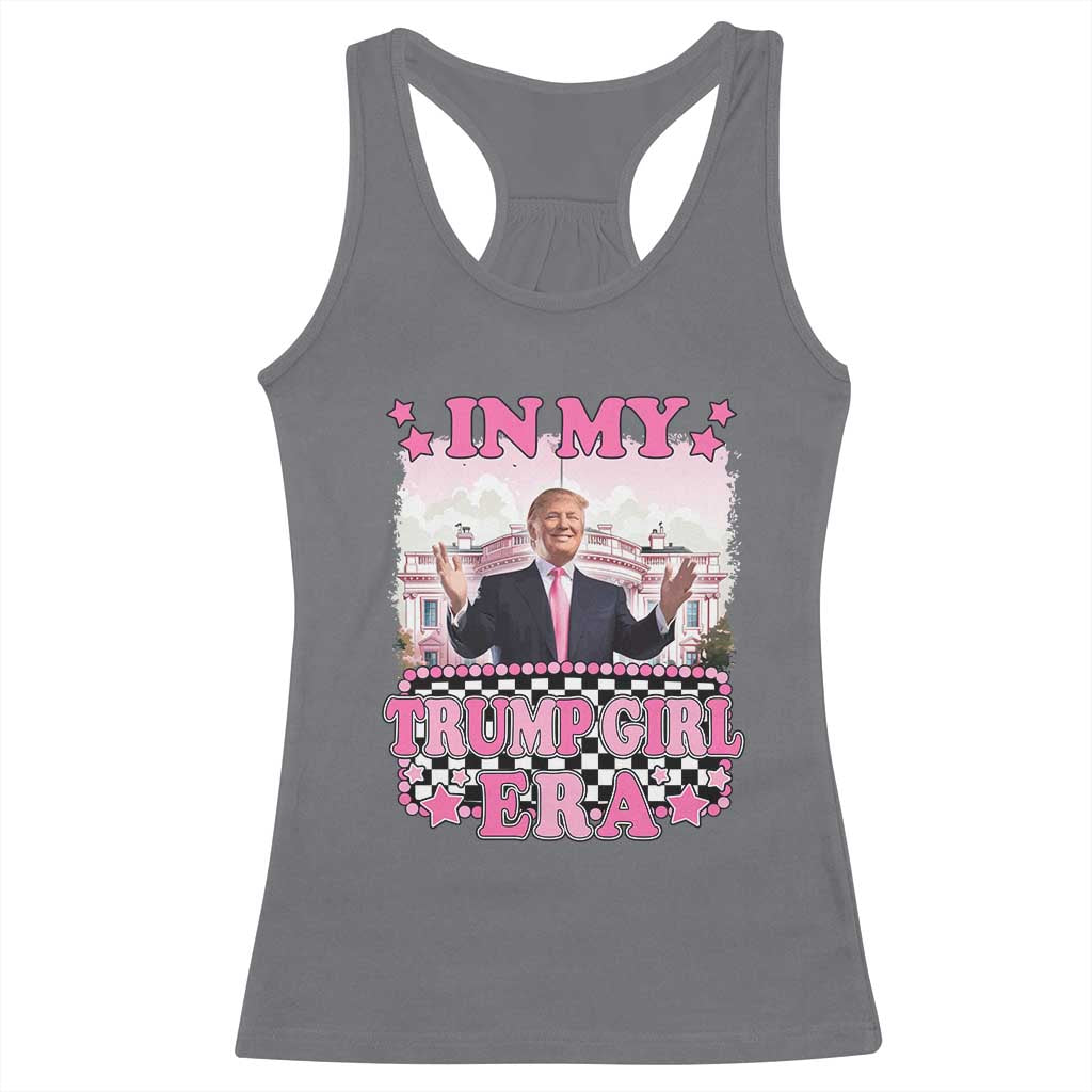 Funny Pink Trump Racerback Tank Top In My Trump Girl Era TS09 Charcoal Print Your Wear