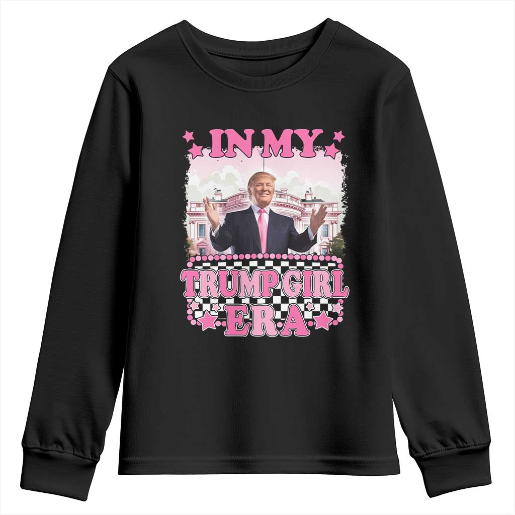 Funny Pink Trump Youth Sweatshirt In My Trump Girl Era TS09 Black Print Your Wear