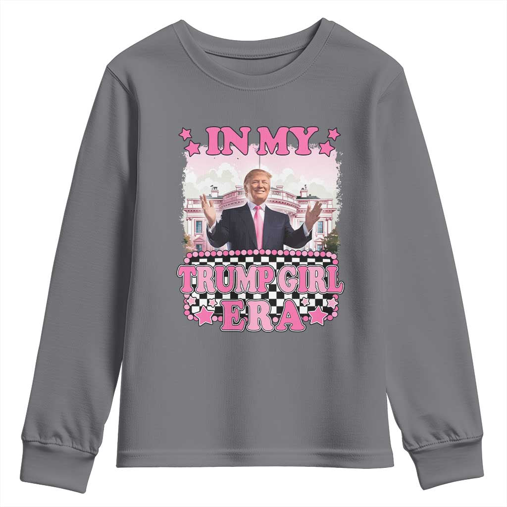 Funny Pink Trump Youth Sweatshirt In My Trump Girl Era TS09 Charcoal Print Your Wear