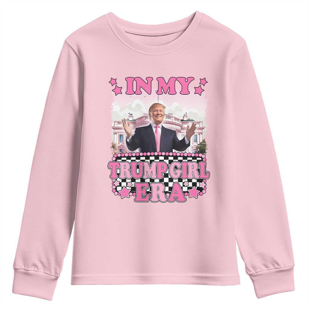 Funny Pink Trump Youth Sweatshirt In My Trump Girl Era TS09 Light Pink Print Your Wear