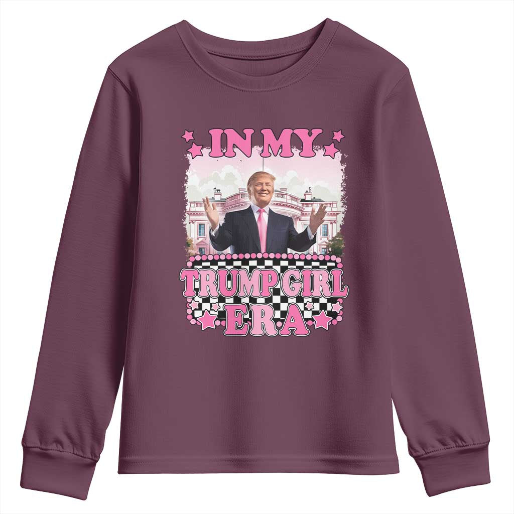 Funny Pink Trump Youth Sweatshirt In My Trump Girl Era TS09 Maroon Print Your Wear
