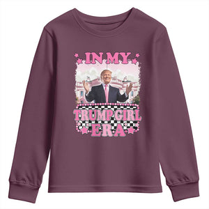 Funny Pink Trump Youth Sweatshirt In My Trump Girl Era TS09 Maroon Print Your Wear