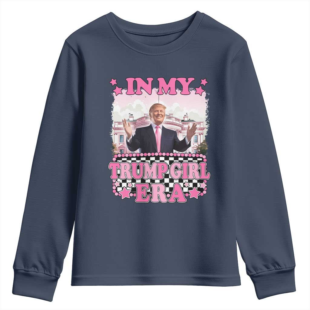 Funny Pink Trump Youth Sweatshirt In My Trump Girl Era TS09 Navy Print Your Wear
