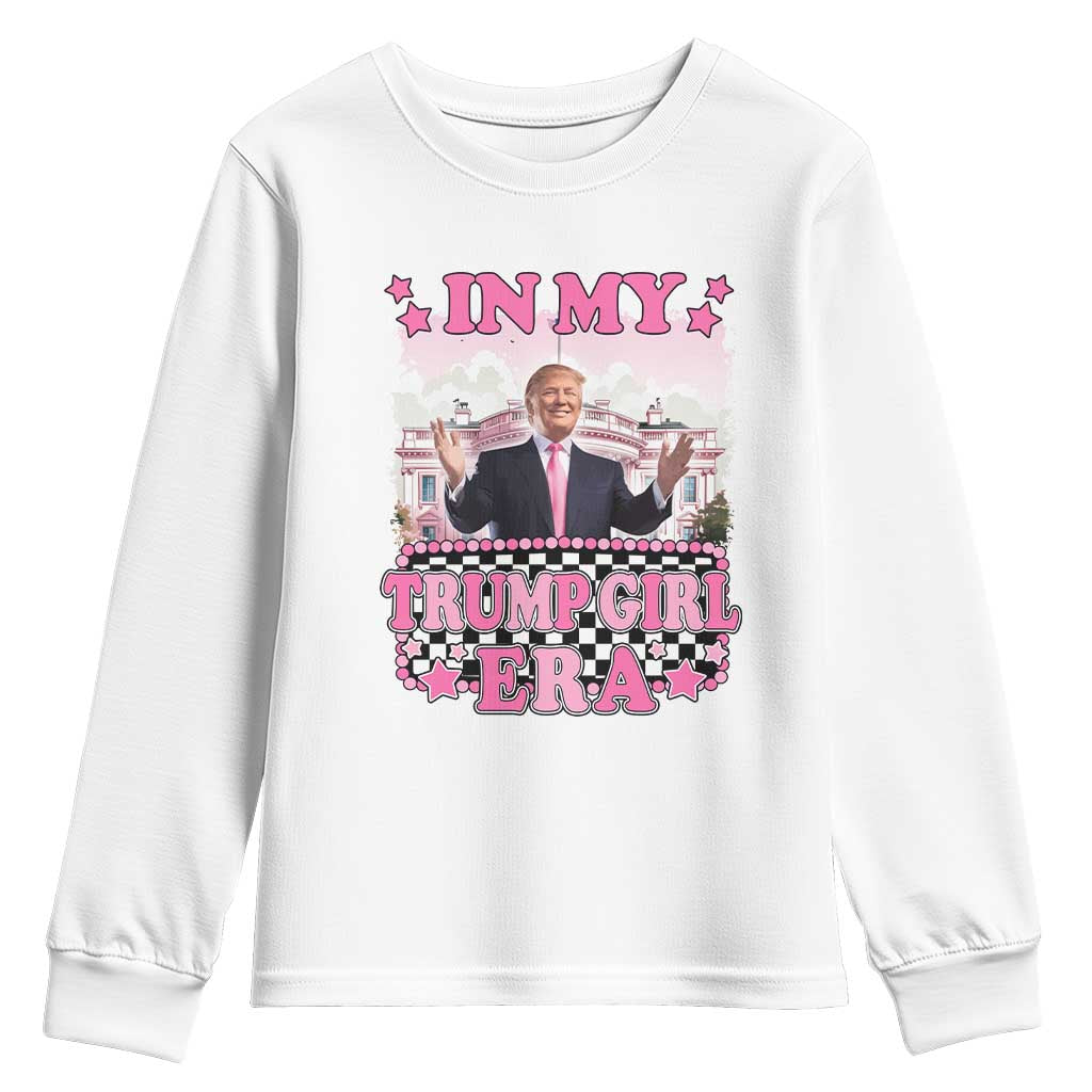 Funny Pink Trump Youth Sweatshirt In My Trump Girl Era TS09 White Print Your Wear