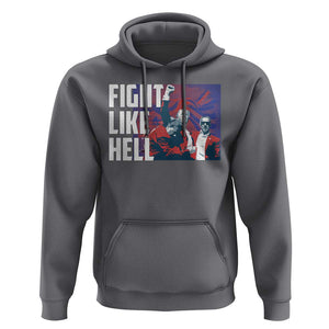Trump 2024 Hoodie Fight Like Hell Raise Fist TS09 Charcoal Print Your Wear