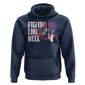Trump 2024 Hoodie Fight Like Hell Raise Fist TS09 Navy Print Your Wear
