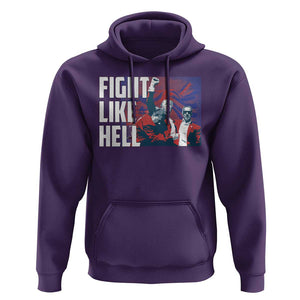 Trump 2024 Hoodie Fight Like Hell Raise Fist TS09 Purple Print Your Wear
