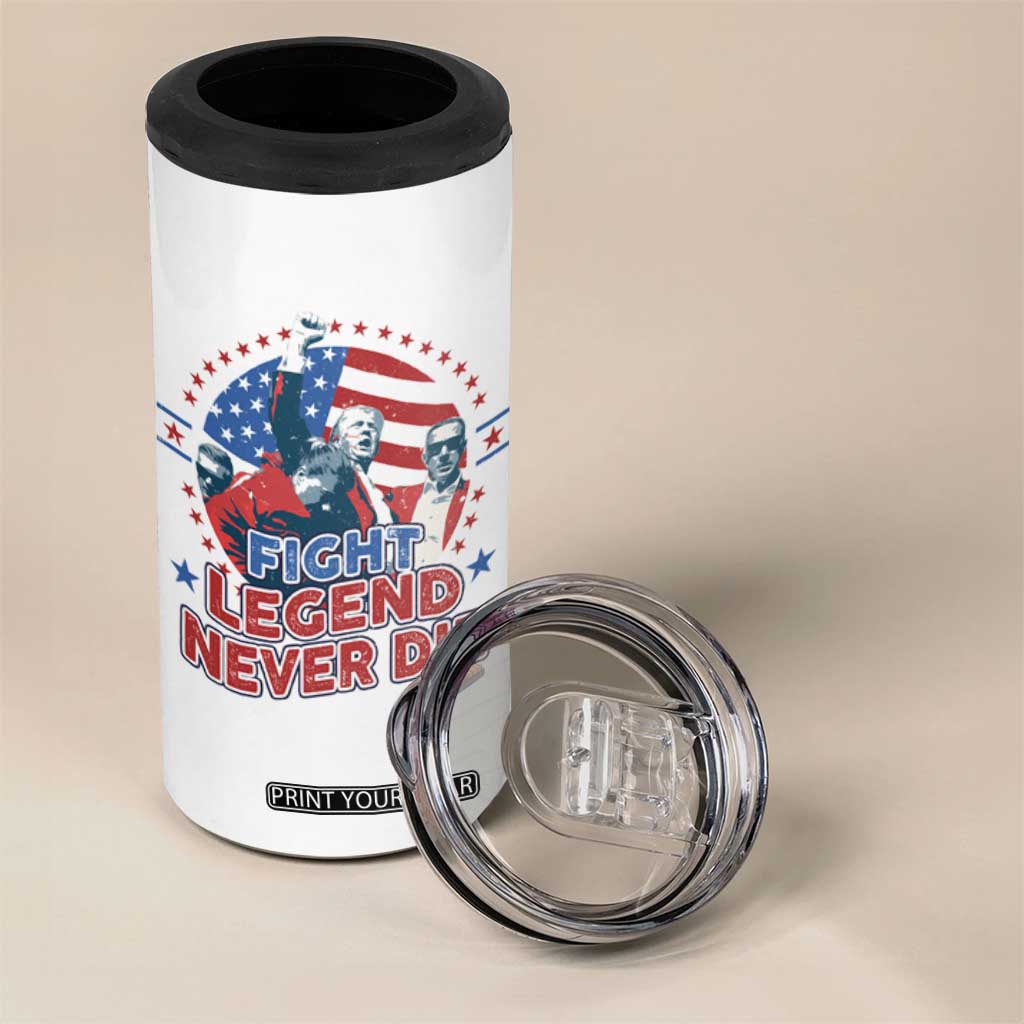 Trump Raised Fist 4 in 1 Can Cooler Tumbler Fight Legend Never Die TS09 Print Your Wear