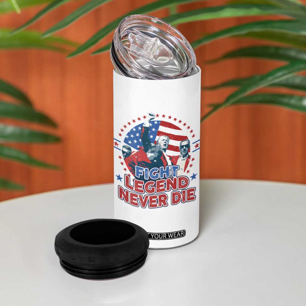 Trump Raised Fist 4 in 1 Can Cooler Tumbler Fight Legend Never Die TS09 Print Your Wear