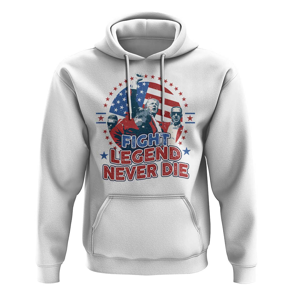 Trump Raised Fist Hoodie Fight Legend Never Die TS09 White Print Your Wear