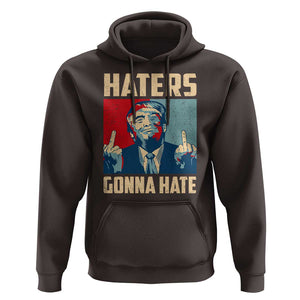 Funny Trump Hoodie Haters Gonna Hate Middle Finger TS09 Dark Chocolate Print Your Wear