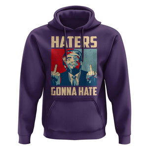 Funny Trump Hoodie Haters Gonna Hate Middle Finger TS09 Purple Print Your Wear