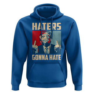 Funny Trump Hoodie Haters Gonna Hate Middle Finger TS09 Royal Blue Print Your Wear