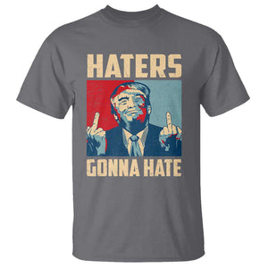 Funny Trump T Shirt Haters Gonna Hate Middle Finger TS09 Charcoal Print Your Wear