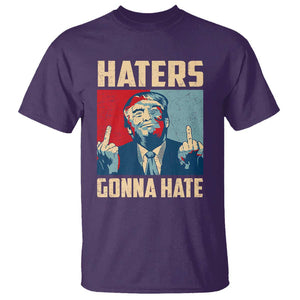 Funny Trump T Shirt Haters Gonna Hate Middle Finger TS09 Purple Print Your Wear