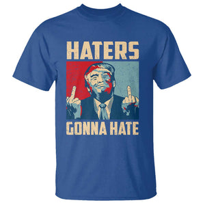 Funny Trump T Shirt Haters Gonna Hate Middle Finger TS09 Royal Blue Print Your Wear