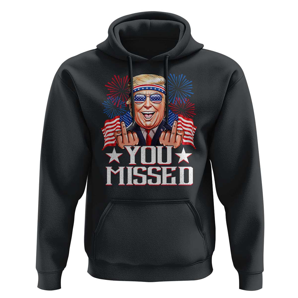 Funny Trump 2024 Hoodie You Missed Middle Finger TS09 Black Print Your Wear
