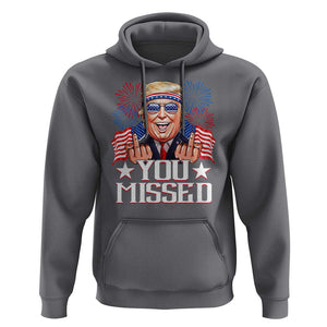 Funny Trump 2024 Hoodie You Missed Middle Finger TS09 Charcoal Print Your Wear