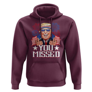 Funny Trump 2024 Hoodie You Missed Middle Finger TS09 Maroon Print Your Wear