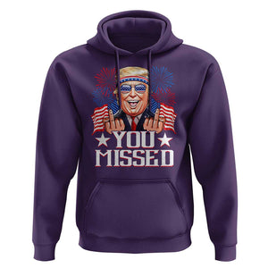 Funny Trump 2024 Hoodie You Missed Middle Finger TS09 Purple Print Your Wear