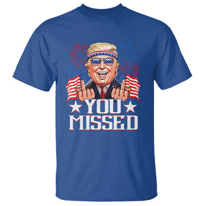 Funny Trump 2024 T Shirt You Missed Middle Finger TS09 Royal Blue Print Your Wear