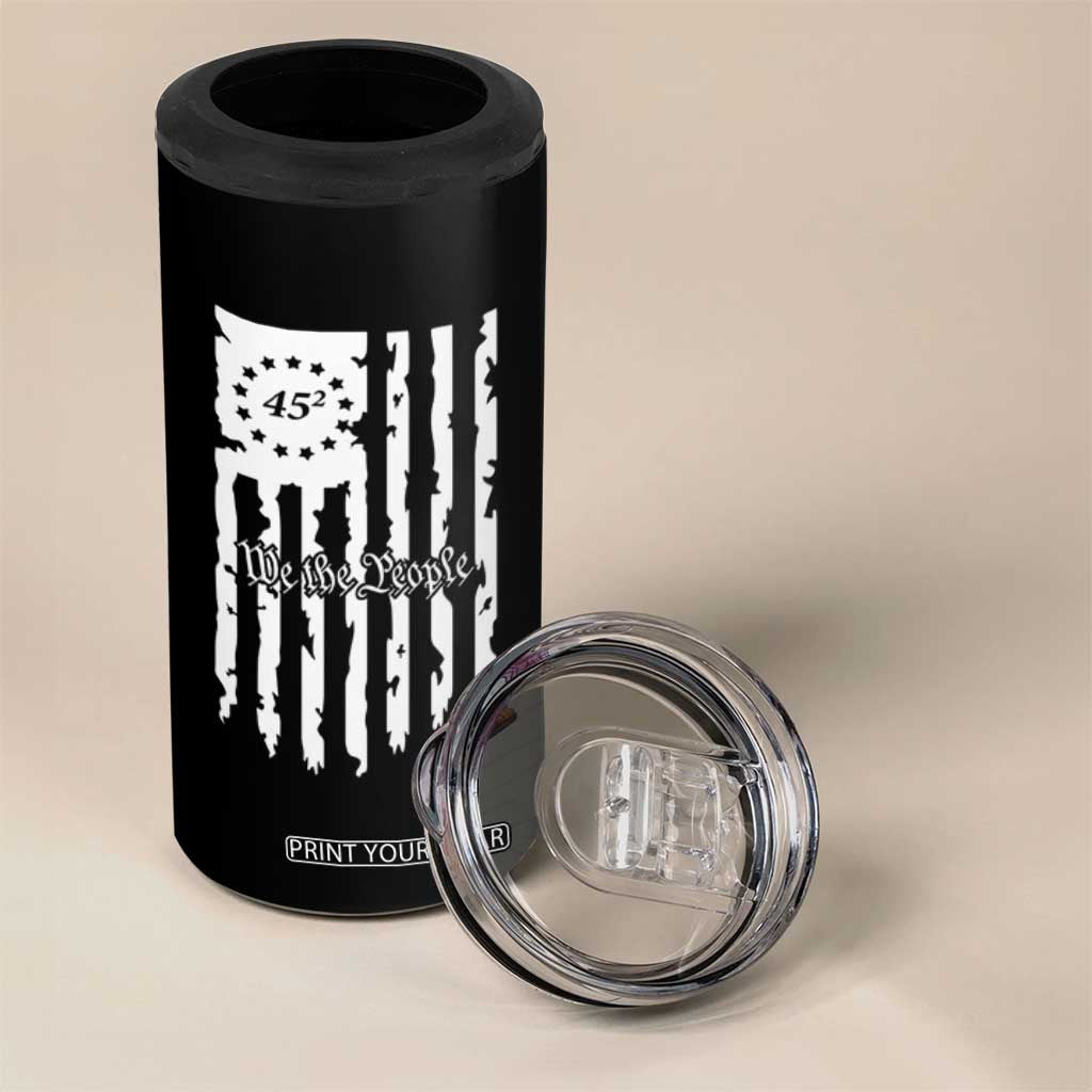 Trump Supporter 4 in 1 Can Cooler Tumbler 45 Squared Betsy Ross Flag We The People TS09 Print Your Wear