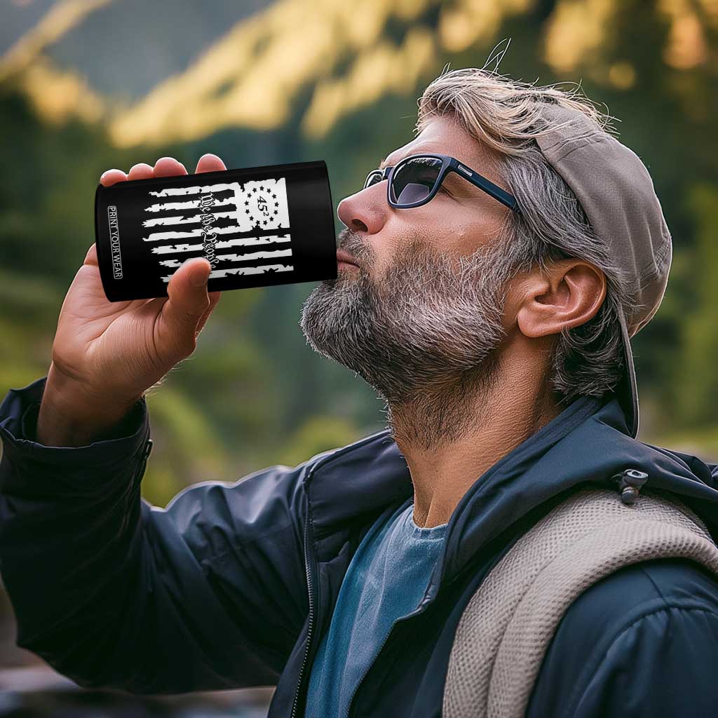 Trump Supporter 4 in 1 Can Cooler Tumbler 45 Squared Betsy Ross Flag We The People TS09 Print Your Wear