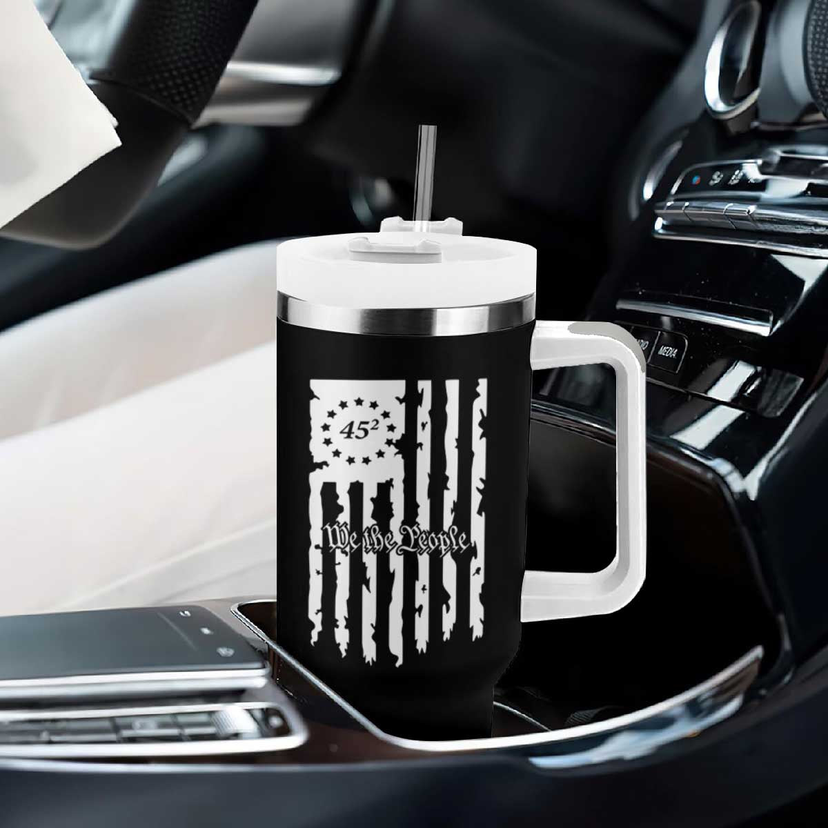 Trump Supporter Tumbler With Handle 45 Squared Betsy Ross Flag We The People TS09 Print Your Wear