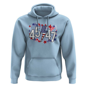 Trump Supporter Hoodie 45 47 President Election TS09 Light Blue Print Your Wear