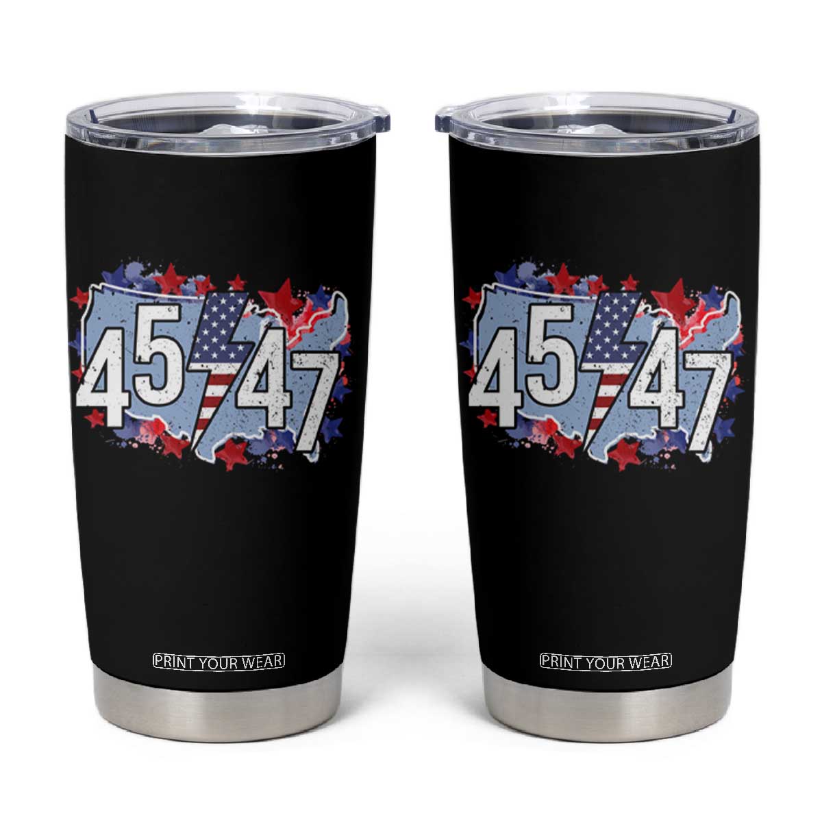 Trump Supporter Tumbler Cup 45 47 President Election TS09 Black Print Your Wear