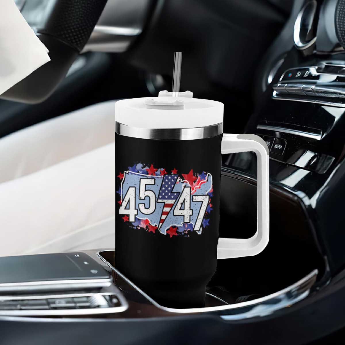 Trump Supporter Tumbler With Handle 45 47 President Election TS09 Print Your Wear