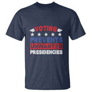 Vote 2024 T Shirt Voting Prevents Unwanted Presidencies TS09 Navy Print Your Wear