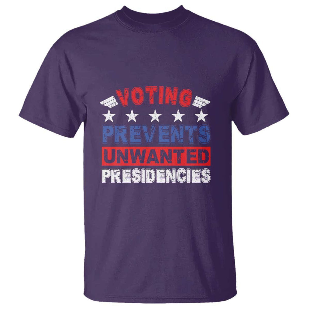 Vote 2024 T Shirt Voting Prevents Unwanted Presidencies TS09 Purple Print Your Wear