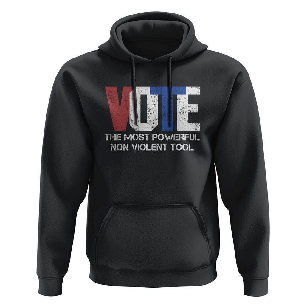 Vote 2024 Hoodie The Most Powerful None Violent Tool TS09 Black Print Your Wear
