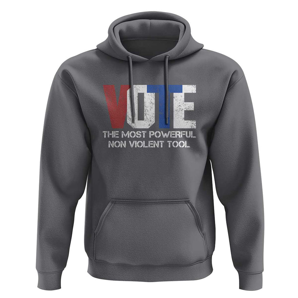 Vote 2024 Hoodie The Most Powerful None Violent Tool TS09 Charcoal Print Your Wear