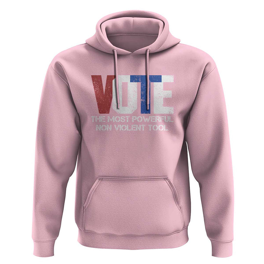 Vote 2024 Hoodie The Most Powerful None Violent Tool TS09 Light Pink Print Your Wear